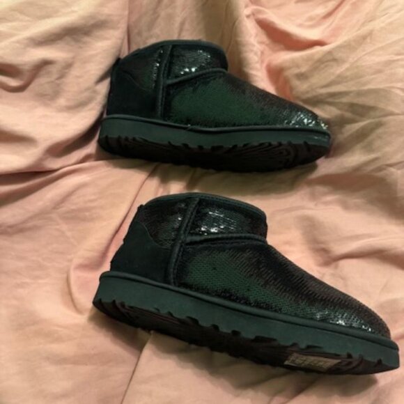 UGG Women's Classic Ultra Mini Mirror Ball Sequin Boots - Picture 1 of 6